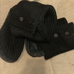 UGG Black Knit Ankle Boots